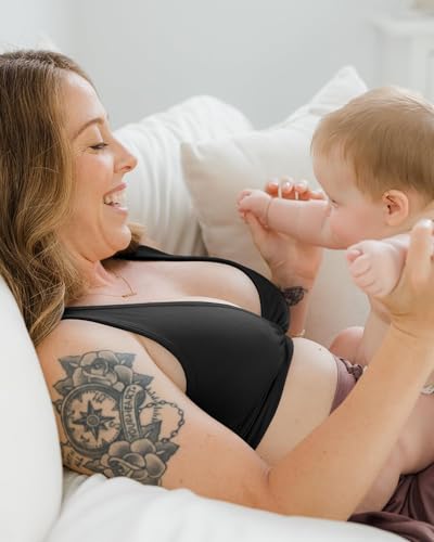 Kindred Bravely French Terry Racerback Nursing & Sleep Bra, Maternity Bra - color: Black, size: Small