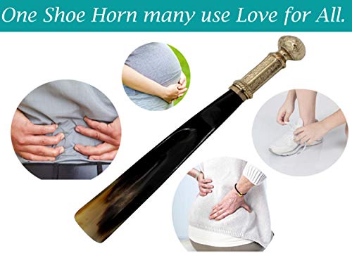 Shoe Horn 16" Brass Handle for Men, Women, Seniors, Pregnancy, Elderly