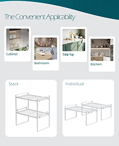Shantton Cabinet Shelf Organizer, Pantry Shelf Rack, White 13x8.3x7.3 - color: White, size: L13" W8.3" H7.3"