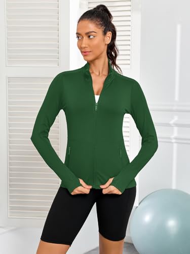 VUTRU Women's Workout Yoga Jacket Full Zip Running Athletic Track Jacket - color: A-green, size: X-Small
