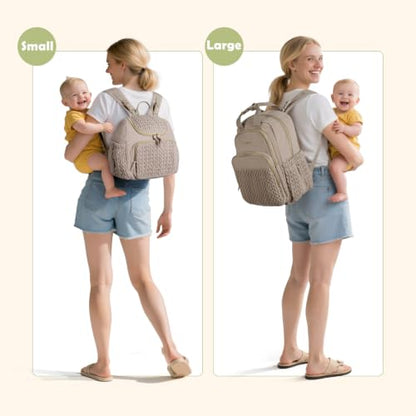 mommore Diaper Bag Backpack, Stylish Mini Travel Bag with Changing Pad - color: Pink, size: Small