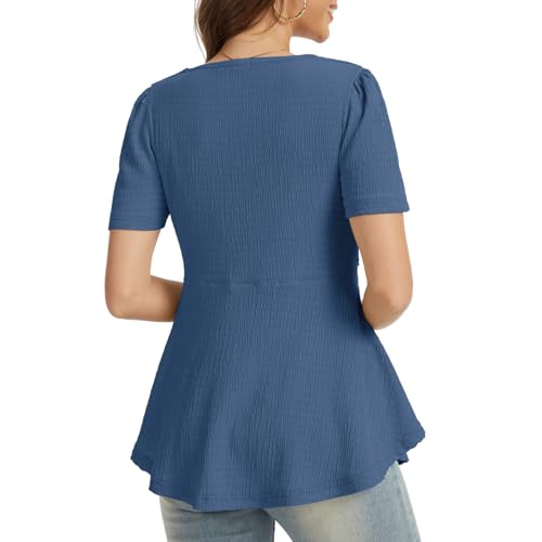 Bearsland Short Sleeve Nursing Top 3pack - color: Black & Dusty Blue & Begonia Red‌‌, size: XX-Large