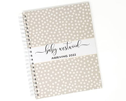 Personalized Pregnancy Journal - Hardcover Pregnancy Memory Book Customized with Baby’s Name, Nickname or Phrase - Prompted Journal for New Moms (Ivory Dots) - style: Ivory Dots