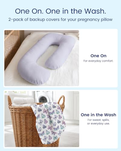 TotAha Soft Pregnancy Pillow Cover Compatible with Momcozy Body Pillow - color: Purple Butterfly