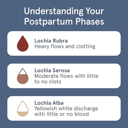 LOLA Organic Cotton Postpartum Pads, 32 Count, Unscented