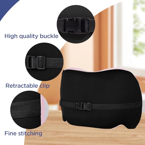 Cooling Lumbar Support Pillow for Office Chair,Memory Foam Car Back Cushion - color: Pink Cooling
