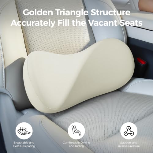 BABUR Lumbar Support Pillow for Car, Coccyx Pain Relief Cushion - color: Beige