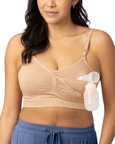 Kindred Bravely Sublime Hands Free Pumping & Nursing Bra, Wireless - color: Beige, size: Medium