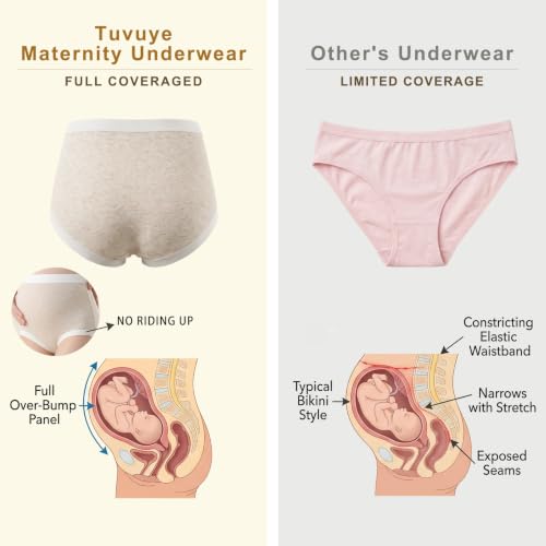 Women's Cotton Maternity Underwear Breathable Postpartum Panties - size: X-Large