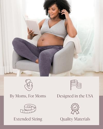 Kindred Bravely Everyday Maternity Lounge Jogger Pants for Postpartum - color: Heathered Granite, size: Large