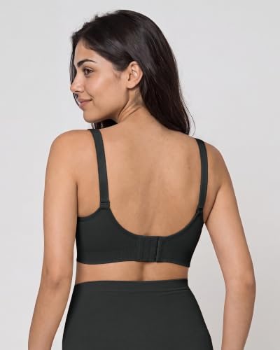 Stelle Nursing Bras Maternity Bralette Seamless for Breastfeeding - color: 3 Pack Black, size: Medium