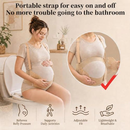 Pregnancy Belly Band, Pregnancy Support Belt, Beige, X-Large