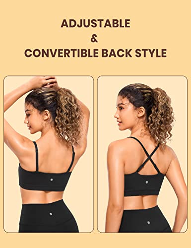 CRZ YOGA Butterluxe Thin Strap Sports Bra - color: Black, size: Medium