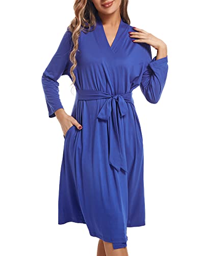 SUFEINI Maternity Robe with Matching Swaddle Blanket Set, Maternity Mommy Bathrobe Postpartum Robe Labor Gown - color: Aosa F08, size: X-Large