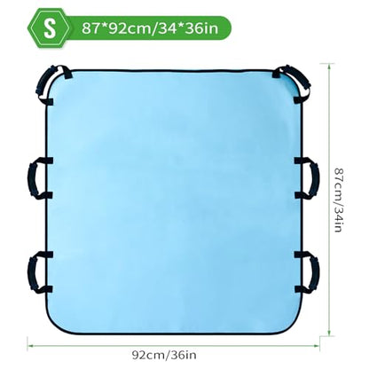Patient Positioning Bed Pads with Reinforced Handles–36" x 34" Washable & Reusable Transfer Sheets, Draw Sheets for Elderly Care, Turning, Lifting & Repositioning - color: 02blue-36*34"