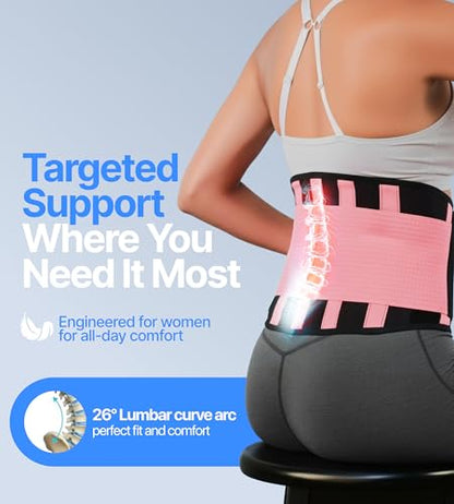 Plus Size Back Brace for Women, Pink, 52"-65" - color: Hot Pink, size: PlusSize
