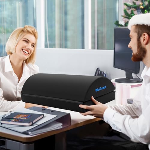 BlissTrends Foot Rest Under Desk, Foot Stool with 2 Adjustable Heights - color: Black, size: XX-Large