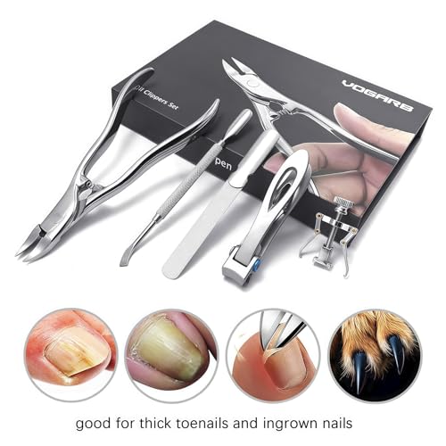 Long Handle Ingrown Toenail Clippers Set for Men Seniors - color: Metallic 5pcs