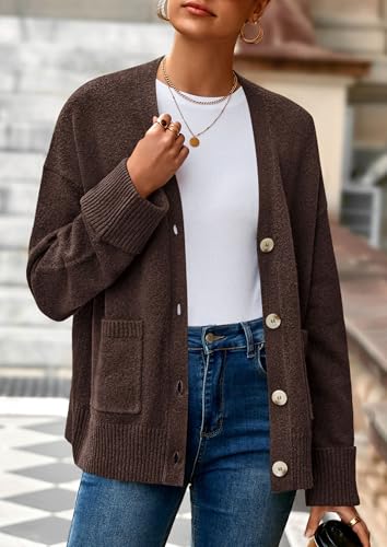 PRETTYGARDEN Women's Winter Oversized Cardigan Sweaters - color: Brown, size: X-Large