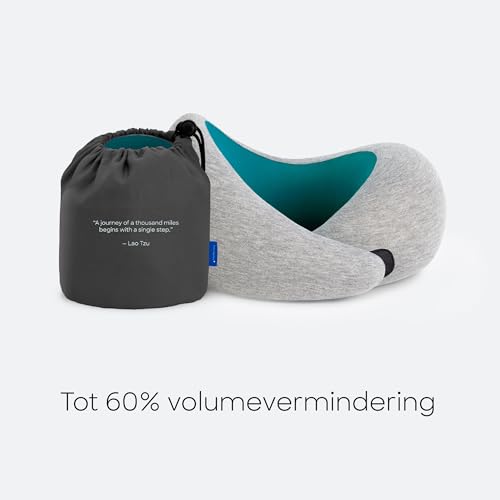 Ostrichpillow GO Travel Pillow, 360° Memory Foam Support, Soft & Washable - color: Blue Reef