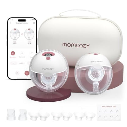 Momcozy M5 Smart APP Controlled Wearable Breast Pump, 2-Pack Cozy Red - size: M5-R2