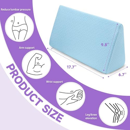 Small Wedge Pillow, Small Wedge Pillow for Sleeping - color: Blue-17.7"