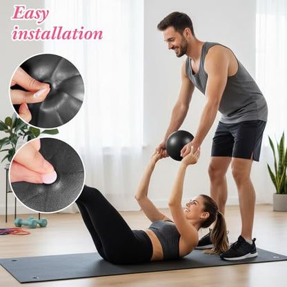 4 Pcs Small Pilates Ball Bulk 9 Inch Mini Yoga Ball - color: Solid Black