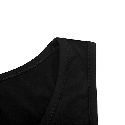 OThread & Co. Women's Basic Crop Tops Stretchy Casual Scoop Neck Sleeveless Crop Tank Top - color: Black, size: Medium