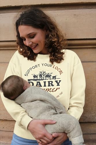 UNIQUEONE Nursing Sweatshirt Women Hidden Zip Breastfeeding Shirts - color: Apricot, size: Small