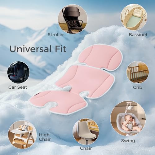 Momcozy Universal Stroller Cooling Pad, Detachable 2-Piece Cushion - color: Pink, size: Cooling Pad