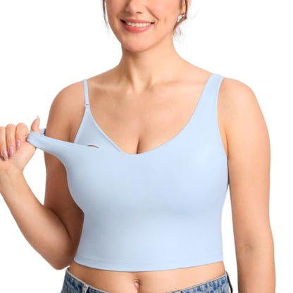 MOMANDA Longline Sports Nursing Bras - color: Ice, size: Large