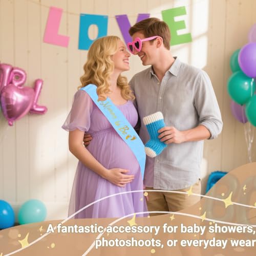 Mommy to Be Sash, Blue Baby Shower Sashes - color: Blue