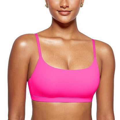 INLYRIC Women's Unlined Wireless Sports Bralette - color: Bright Pink, size: Large