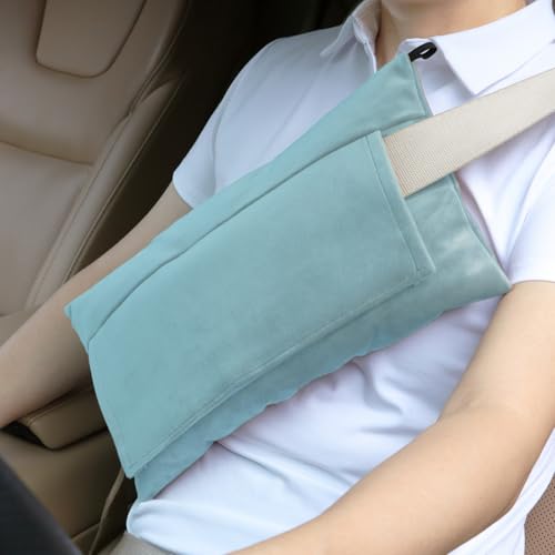 Post Surgery SeatBelt Pillow for Pregnancy Mastectomy Hysterectomy Recovery - color: Light Blue