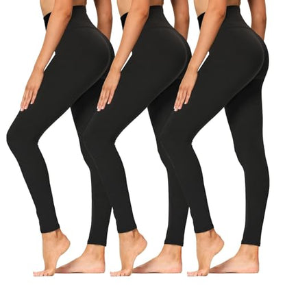 Syrinx 3-Pack High-Waisted Leggings with Pockets for Women, Tummy Control - color: 3 Pack Black, Black, Black, size: 4X-Large
