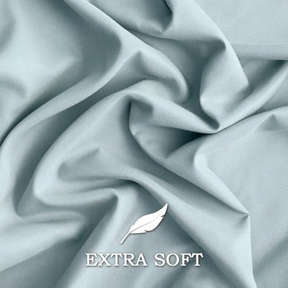 Set of 2 Brushed Microfiber Pillowcases 20x26 inch Baby Blue - color: Baby Blue, size: Standard