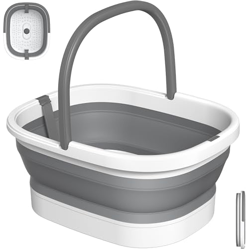 Nekteck Collapsible Foot Soaking Tub for Foot Bath Soak Foot Spa, Grey - color: Grey