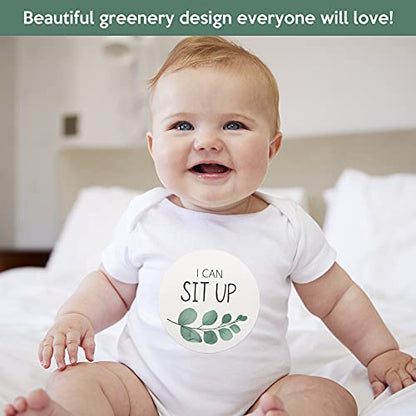 Baby Monthly Milestone Stickers - Set of 24 - Greenery Designs