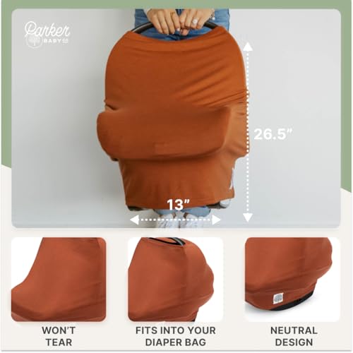 Parker Baby Co. Multi-Use Cover - Carseat Cover, Nursing Cover - Clay - color: Clay