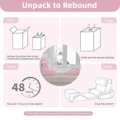 Wedge Pillow Set for After Surgery,White/Pink,9PCS-23.2" - color: White/Pink, size: 9PCS-23.2''