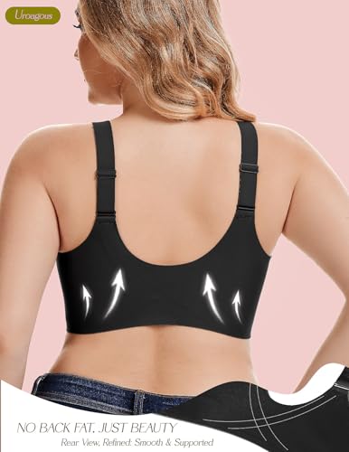 Womens Front Closure Bras for Women Seamless Soft Mastectomy Bra - color: Midnight Black, size: Small