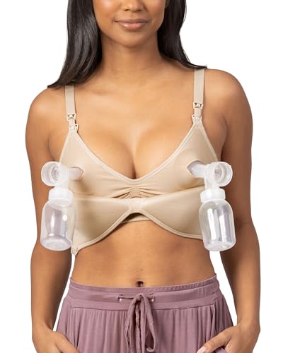 Kindred Bravely Sublime Contour Hands Free Pumping & Nursing Bra, Wireless - color: Beige, size: Small-Medium