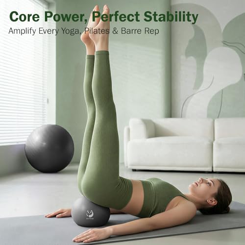 Slim Panda Pilates Ball 9 Inch Anti-Burst Small Exercise Ball - color: Black & Silver