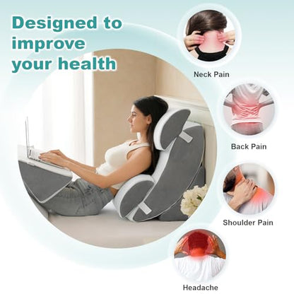 Hansleep Bed Wedge Pillow Set for After Surgery 6P, Reading Pillows, 23" - color: White, size: 6pcs-23.6x27''