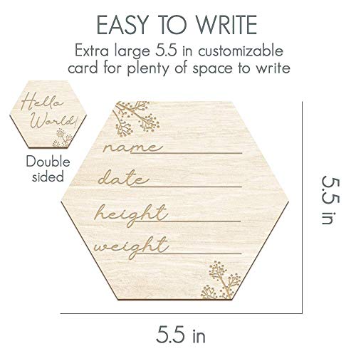 Wooden Baby Monthly Milestone Cards - Floral Design