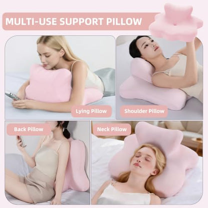 Memory Foam Support Wedge Pillow for Sleeping Reading Lying - color: Pink