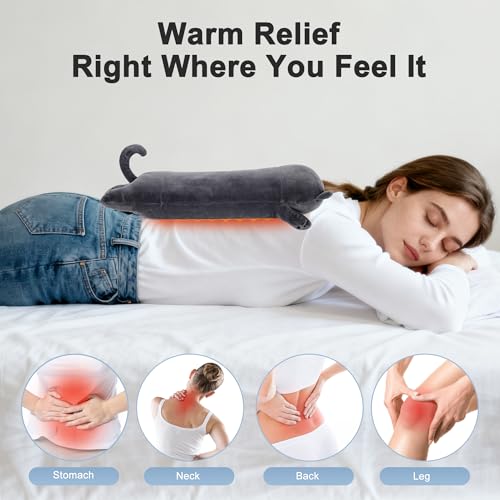 Noodle Cat Heating Pad, USB Electric Warm Pillow Gift for Women - color: Grey Noodle Cat Heating Pad