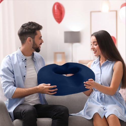 BlissTrends Donut Pillow Seat Cushion, Memory Foam Lifting Cushions - color: Blue, size: XX-Large
