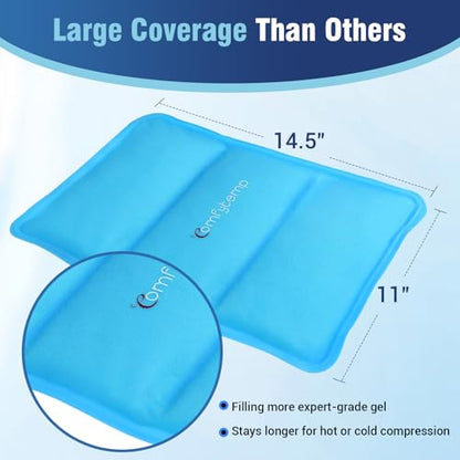 Comfytemp Ice Packs for Injuries Reusable, Large Hot Cold Gel Pack for Body - size: 10.5"x14.5"