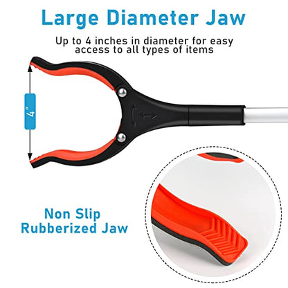 2026 Upgrade Grabber Reacher Tool, Foldable，34 inch (Orange1(1Pack)) - color: 34InchOrange1(1Pack)